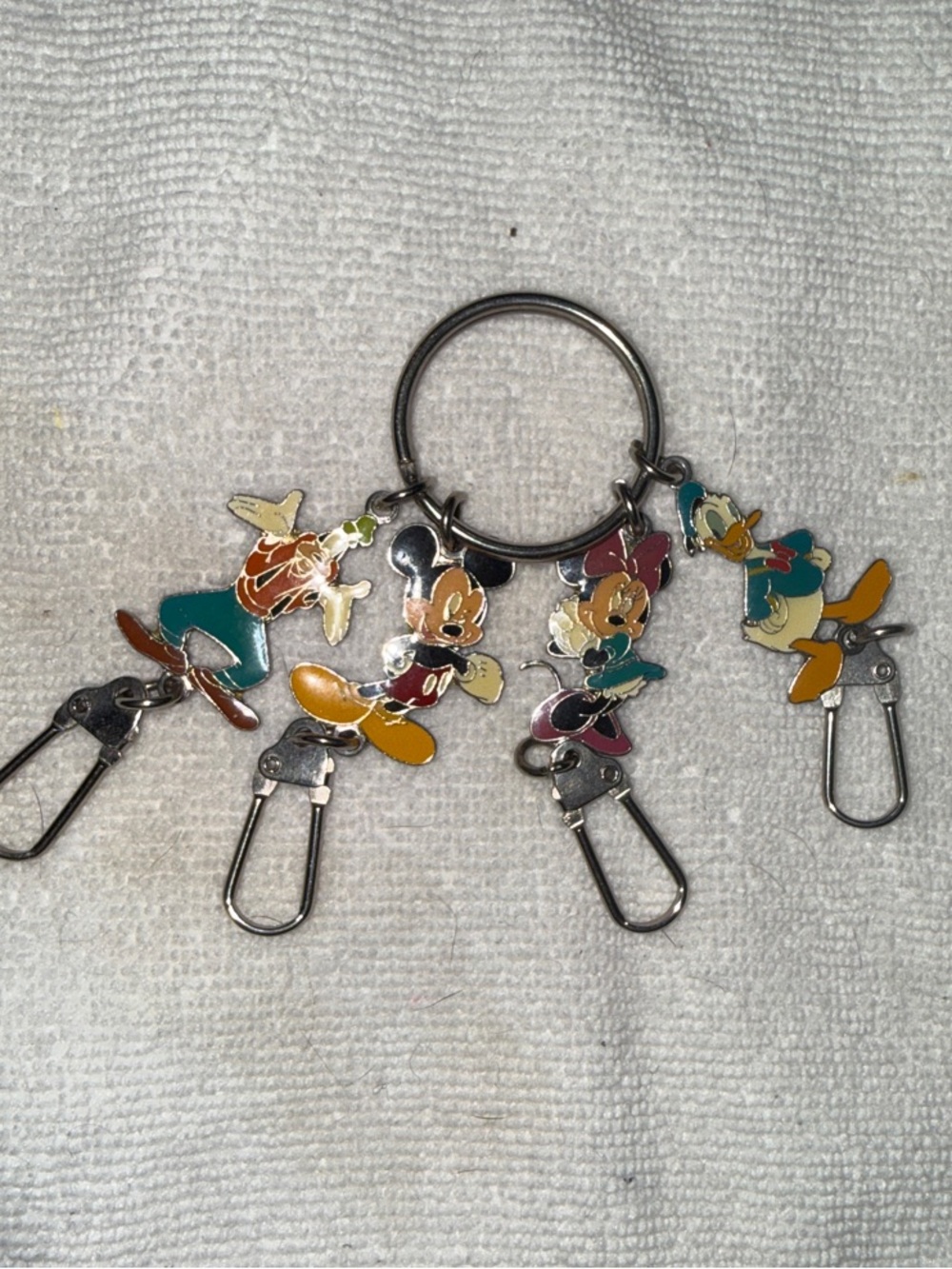 Vintage Disney Multi-key Character Keychain.Mickey&Minnie Mouse,Goofy,Donald